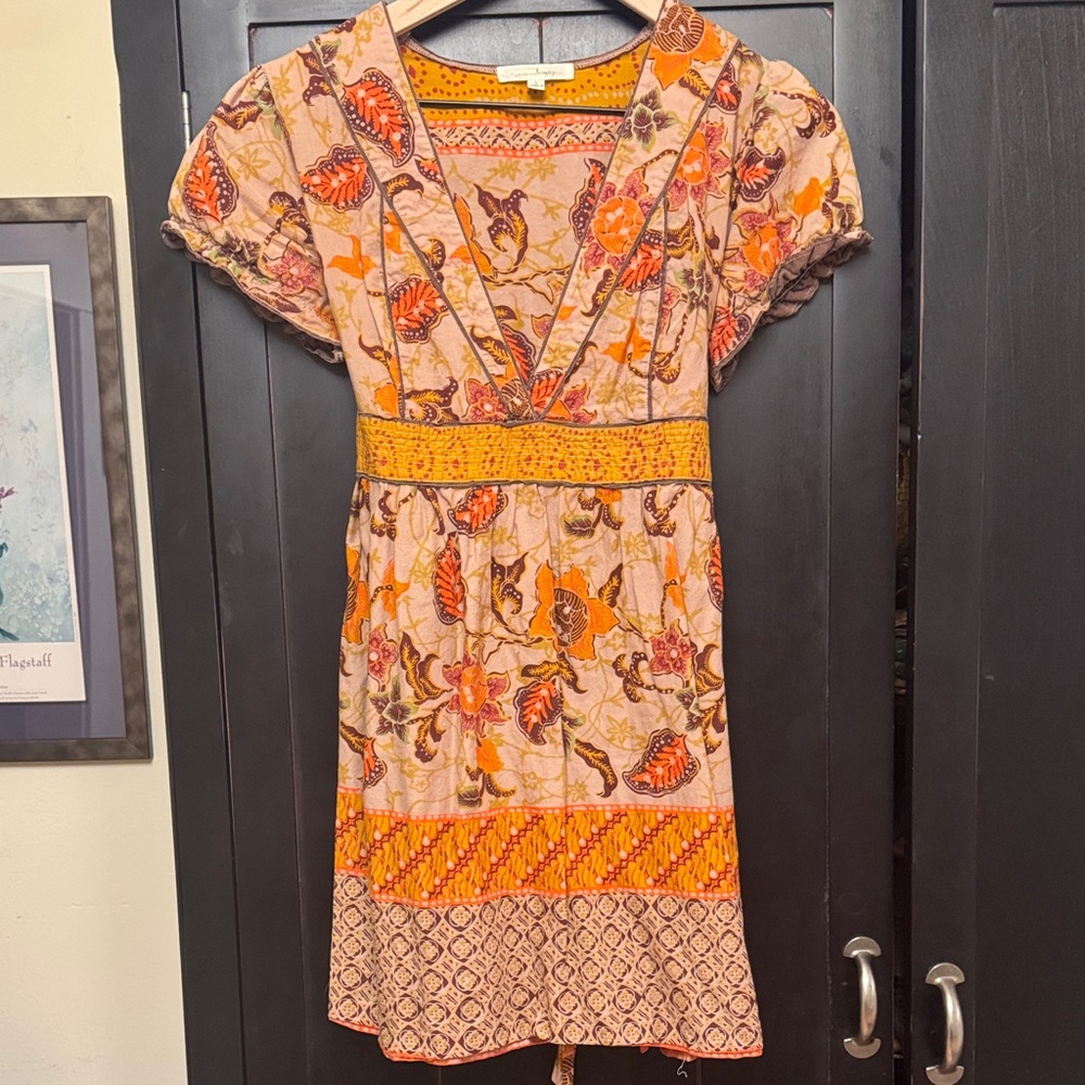 Trinity Orange and Brown Floral Tunic